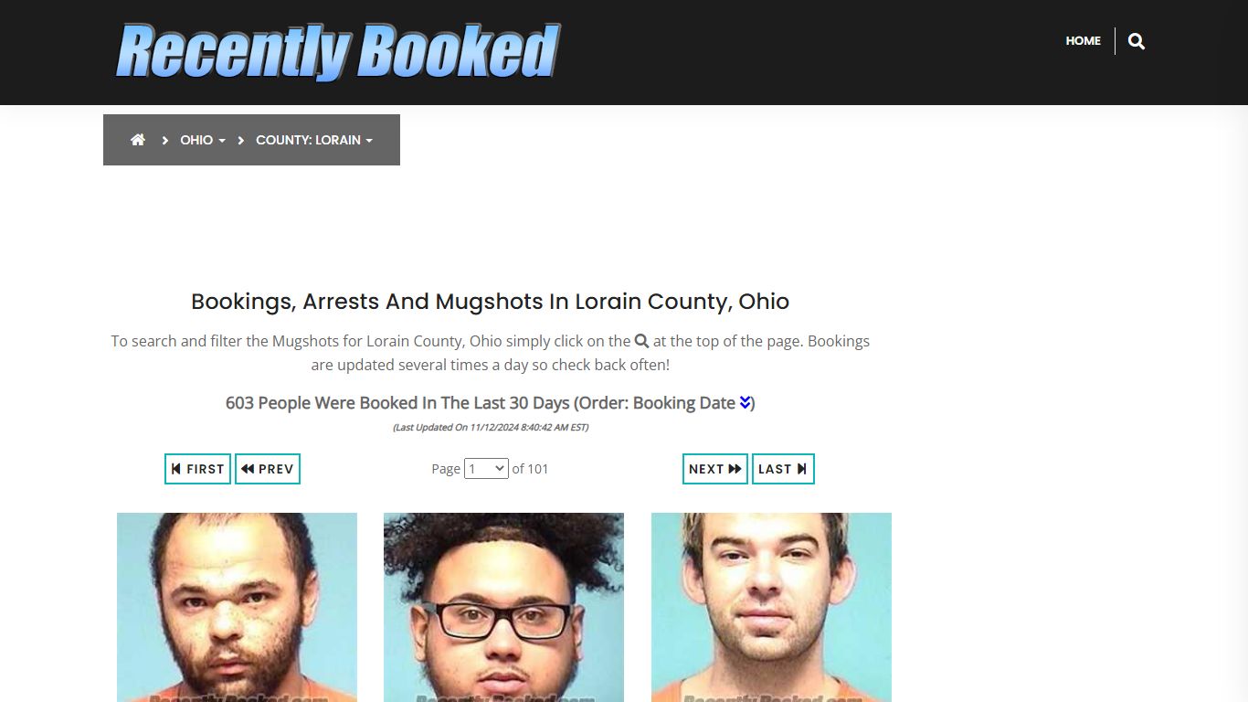 Bookings, Arrests and Mugshots in Lorain County, Ohio - Recently Booked