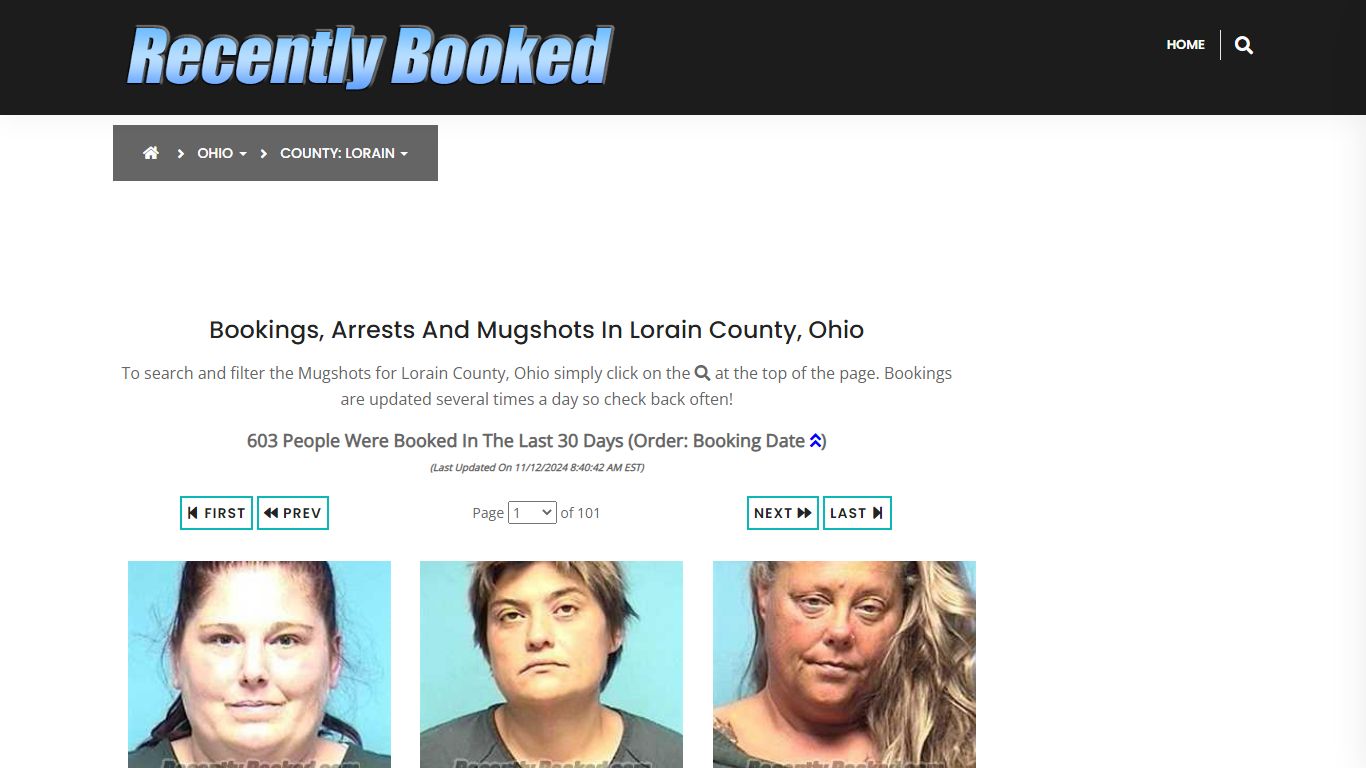 Bookings, Arrests and Mugshots in Lorain County, Ohio - Recently Booked